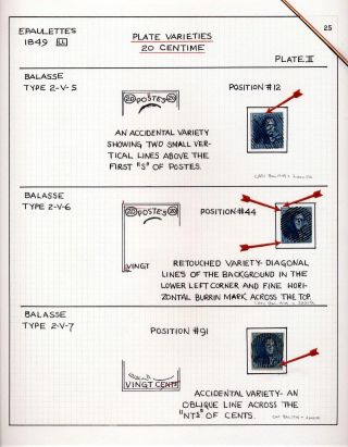 "EPAULETTES":  A SPECIALIZED STUDY OF BELGIUM`S FIRST POSTAGE STAMPS AND SUBSEQUENT ISSUES – sheet 25