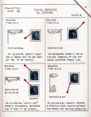 "EPAULETTES":  A SPECIALIZED STUDY OF BELGIUM`S FIRST POSTAGE STAMPS AND SUBSEQUENT ISSUES – sheet 27
