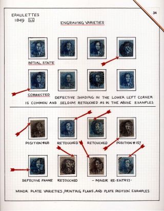 "EPAULETTES":  A SPECIALIZED STUDY OF BELGIUM`S FIRST POSTAGE STAMPS AND SUBSEQUENT ISSUES – sheet 34