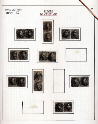 "EPAULETTES":  A SPECIALIZED STUDY OF BELGIUM`S FIRST POSTAGE STAMPS AND SUBSEQUENT ISSUES – sheet 36