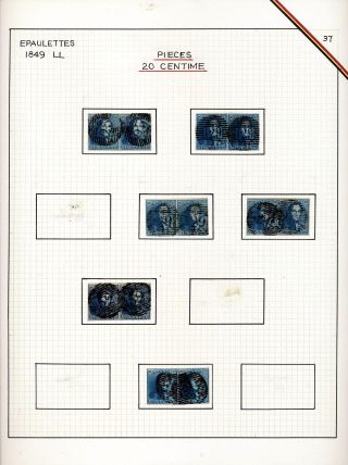 "EPAULETTES":  A SPECIALIZED STUDY OF BELGIUM`S FIRST POSTAGE STAMPS AND SUBSEQUENT ISSUES – sheet 37