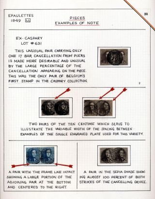 "EPAULETTES":  A SPECIALIZED STUDY OF BELGIUM`S FIRST POSTAGE STAMPS AND SUBSEQUENT ISSUES – sheet 38