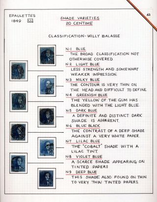 "EPAULETTES":  A SPECIALIZED STUDY OF BELGIUM`S FIRST POSTAGE STAMPS AND SUBSEQUENT ISSUES – sheet 43