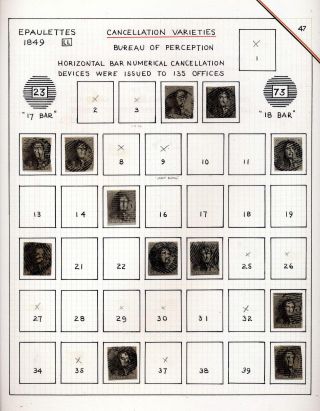"EPAULETTES":  A SPECIALIZED STUDY OF BELGIUM`S FIRST POSTAGE STAMPS AND SUBSEQUENT ISSUES – sheet 47