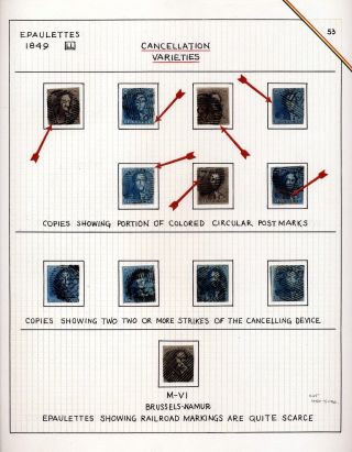 "EPAULETTES":  A SPECIALIZED STUDY OF BELGIUM`S FIRST POSTAGE STAMPS AND SUBSEQUENT ISSUES – sheet 53