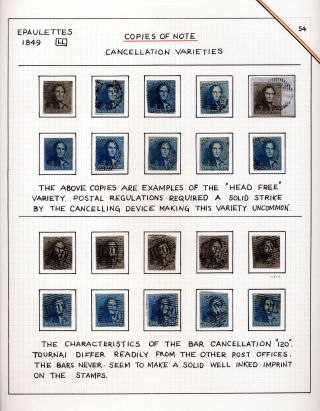 "EPAULETTES":  A SPECIALIZED STUDY OF BELGIUM`S FIRST POSTAGE STAMPS AND SUBSEQUENT ISSUES – sheet 54