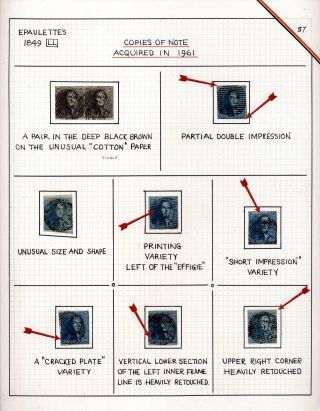"EPAULETTES":  A SPECIALIZED STUDY OF BELGIUM`S FIRST POSTAGE STAMPS AND SUBSEQUENT ISSUES – sheet 57