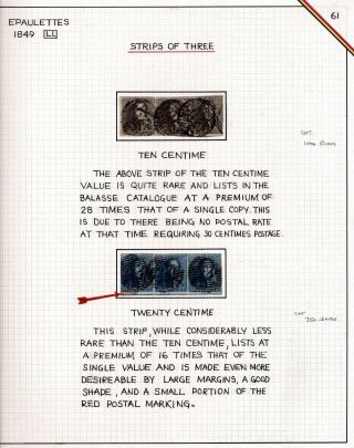 "EPAULETTES":  A SPECIALIZED STUDY OF BELGIUM`S FIRST POSTAGE STAMPS AND SUBSEQUENT ISSUES – sheet 61