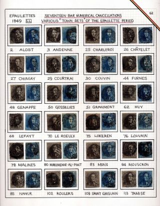 "EPAULETTES":  A SPECIALIZED STUDY OF BELGIUM`S FIRST POSTAGE STAMPS AND SUBSEQUENT ISSUES – sheet 62