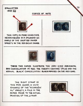 "EPAULETTES":  A SPECIALIZED STUDY OF BELGIUM`S FIRST POSTAGE STAMPS AND SUBSEQUENT ISSUES – sheet 73