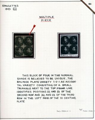 "EPAULETTES":  A SPECIALIZED STUDY OF BELGIUM`S FIRST POSTAGE STAMPS AND SUBSEQUENT ISSUES – sheet 80