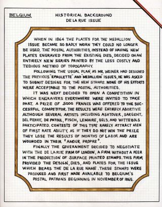 "EPAULETTES":  A SPECIALIZED STUDY OF BELGIUM`S FIRST POSTAGE STAMPS AND SUBSEQUENT ISSUES – sheet 83