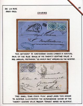"EPAULETTES":  A SPECIALIZED STUDY OF BELGIUM`S FIRST POSTAGE STAMPS AND SUBSEQUENT ISSUES – sheet 119