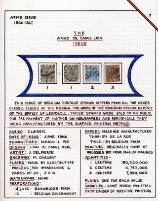 "EPAULETTES":  A SPECIALIZED STUDY OF BELGIUM`S FIRST POSTAGE STAMPS AND SUBSEQUENT ISSUES – sheet 128