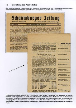 RESUMPTION OF POSTAL TRAFFIC IN SCHAUMBURG AFTER 1945 – sheet 6