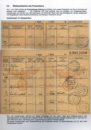 RESUMPTION OF POSTAL TRAFFIC IN SCHAUMBURG AFTER 1945 – sheet 7