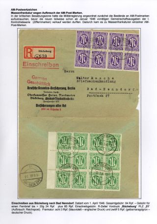 RESUMPTION OF POSTAL TRAFFIC IN SCHAUMBURG AFTER 1945 – sheet 16
