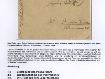 RESUMPTION OF POSTAL TRAFFIC IN SCHAUMBURG AFTER 1945