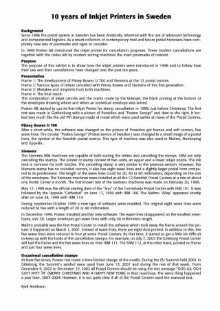 10 JAHRE VON TINTENDSTRAHLDRUCKEN IN SCHWEDEN – Blatt 1