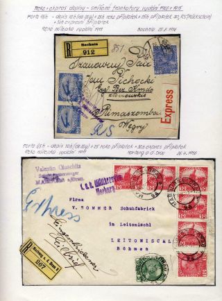 AUSTRIA 1908 - FORMS, FRANKING AND CANCELLATIONS – sheet 33