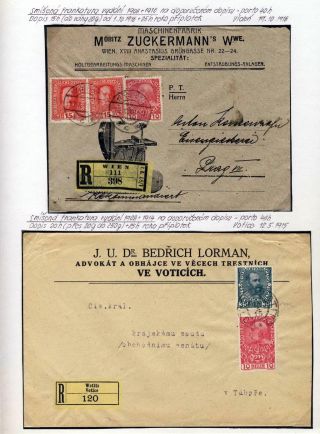 AUSTRIA 1908 - FORMS, FRANKING AND CANCELLATIONS – sheet 35
