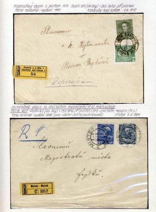 AUSTRIA 1908 - FORMS, FRANKING AND CANCELLATIONS – sheet 38