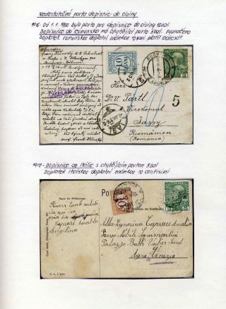 AUSTRIA 1908 - FORMS, FRANKING AND CANCELLATIONS – sheet 42
