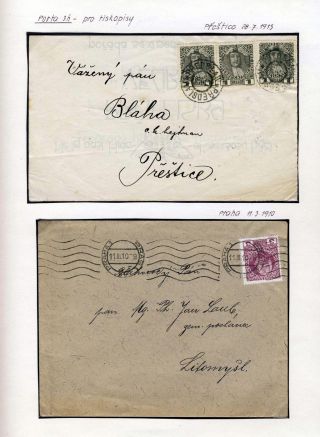 AUSTRIA 1908 - FORMS, FRANKING AND CANCELLATIONS – sheet 49
