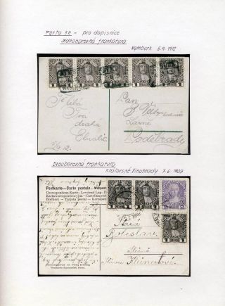 AUSTRIA 1908 - FORMS, FRANKING AND CANCELLATIONS – sheet 50