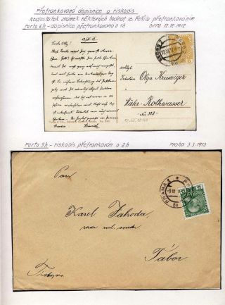 AUSTRIA 1908 - FORMS, FRANKING AND CANCELLATIONS – sheet 52