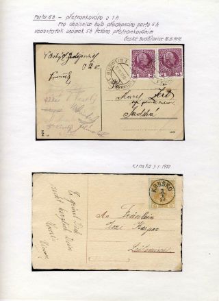 AUSTRIA 1908 - FORMS, FRANKING AND CANCELLATIONS – sheet 53