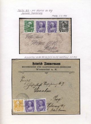 AUSTRIA 1908 - FORMS, FRANKING AND CANCELLATIONS – sheet 55