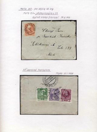 AUSTRIA 1908 - FORMS, FRANKING AND CANCELLATIONS – sheet 56