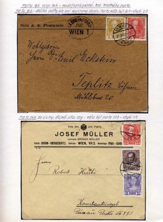 AUSTRIA 1908 - FORMS, FRANKING AND CANCELLATIONS – sheet 60