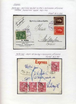 AUSTRIA 1908 - FORMS, FRANKING AND CANCELLATIONS – sheet 61