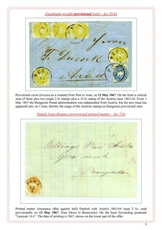 POŠTOVNÍ HISTORIE MAĎARSKA 1867-1871 – list 5
