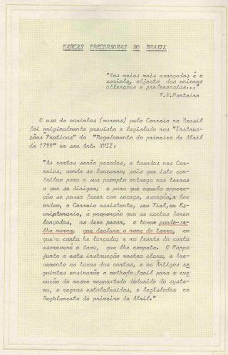 VORPHILATELIE-STEMPELN VON BRASILIEN – Blatt 1