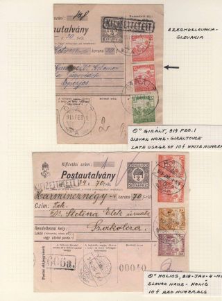 POSTAL HISTORY OF SLOVAKIA 1918-1920 – sheet 1