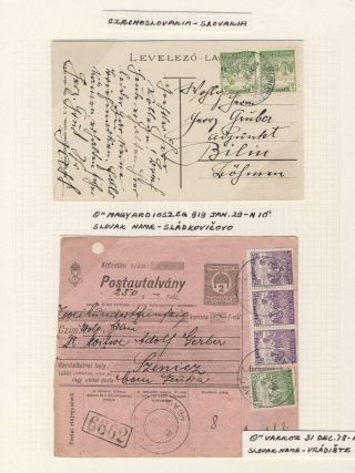 POSTAL HISTORY OF SLOVAKIA 1918-1920 – sheet 2