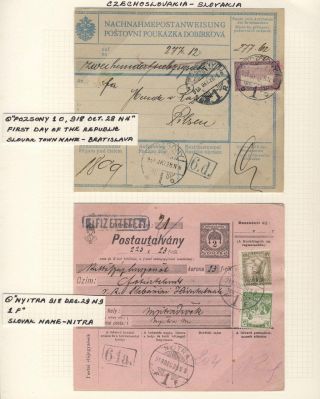 POSTAL HISTORY OF SLOVAKIA 1918-1920 – sheet 3