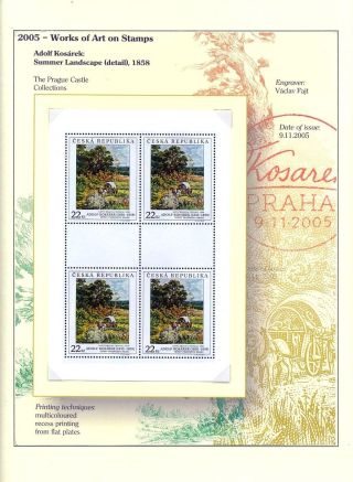 BRIEFMARKEN DIE TSCHECHISCHE REPUBLIK 2005-2007 (PRÄSENTATION DEN DRUCKTECHNIKEN) – Blatt 8
