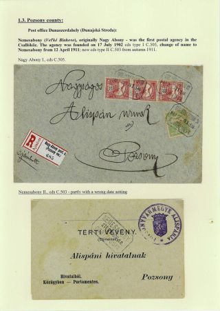 RAZÍTKA POŠTOVEN NA ŽITNÉM OSTROVĚ 1902-1921 – list 8