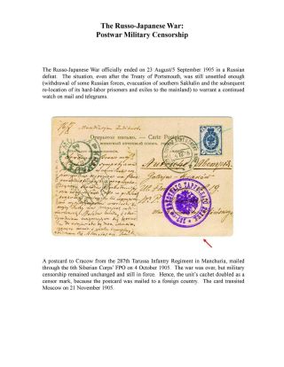 MILITARY CENSORSHIP IN IMPERIAL RUSSIA 1904-1917 – sheet 8
