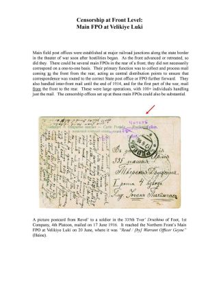 MILITARY CENSORSHIP IN IMPERIAL RUSSIA 1904-1917 – sheet 69