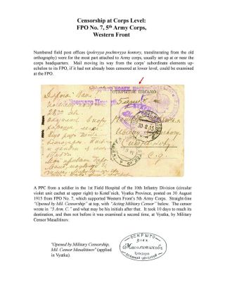 MILITARY CENSORSHIP IN IMPERIAL RUSSIA 1904-1917 – sheet 74