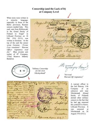 MILITARY CENSORSHIP IN IMPERIAL RUSSIA 1904-1917 – sheet 89