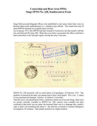 MILITARY CENSORSHIP IN IMPERIAL RUSSIA 1904-1917 – sheet 95