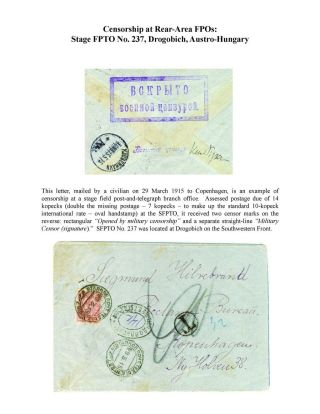 MILITARY CENSORSHIP IN IMPERIAL RUSSIA 1904-1917 – sheet 96