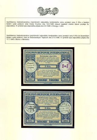 CZECHOSLOVAK INTERNATIONAL REPLY COUPONS (IRC) 1946-1949 – sheet 7