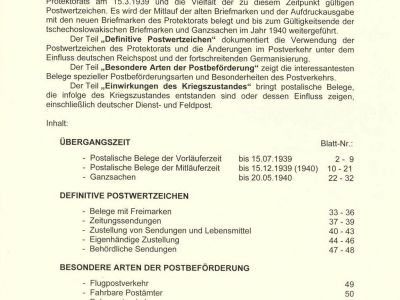 POSTAL TRAFFIC IN PROTECTORATE BOHEMIA AND MORAVIA 1939-1945